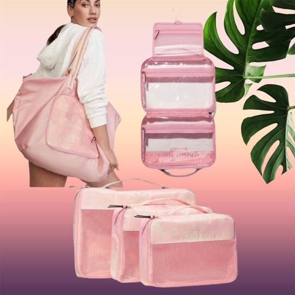 NEW Victoria's Secret SUNSET OMBRE Hardside SUITCASE BUNDLE - Picture 3 of 16